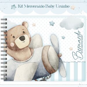 livro mesversario ursinho menino arquivo digital agenda