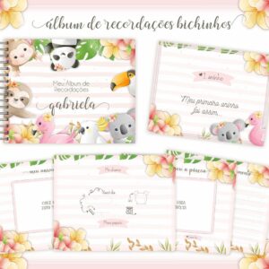 Livro Recordações Bebê Bichinhos - Arquivo Digital