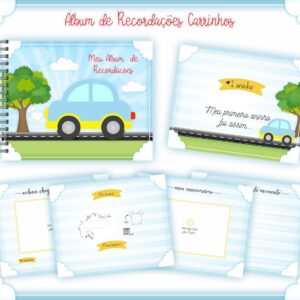 Livro Recordações Bebê Carrinhos - Arquivo Digital