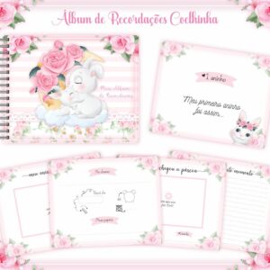 livro recordacoes bebe coelhinha arquivo digital livro de recordacoes