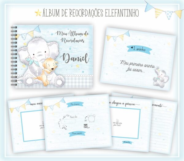 Livro Recordações Bebê Elefantinho - Arquivo Digital