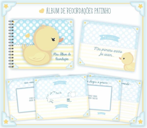 Livro Recordações Bebê Patinho- Arquivo Digital