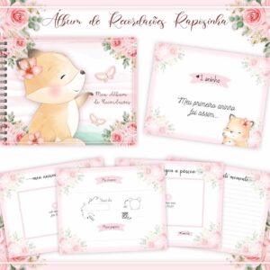 Livro Recordações Bebê Raposinha - Arquivo Digital