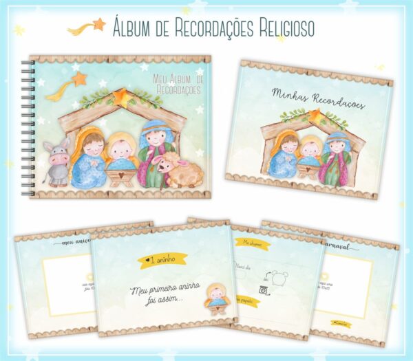 Livro Recordações Bebê Religioso - Arquivo Digital