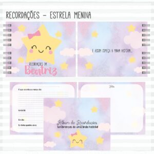 livro recordacoes do bebe estrela arquivo digital papel e scrapbook 1