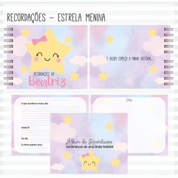 Livro Recordações do Bebê Estrela - Arquivo Digital