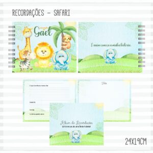 livro recordacoes do bebe safari menino arquivo digital bebe