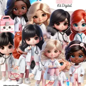 Mascotes Femininas Da Medicina Em Png Para Design