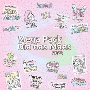 Mega Pack Dia Das Mães Flork Caneca Frases Sacolinha Bottons