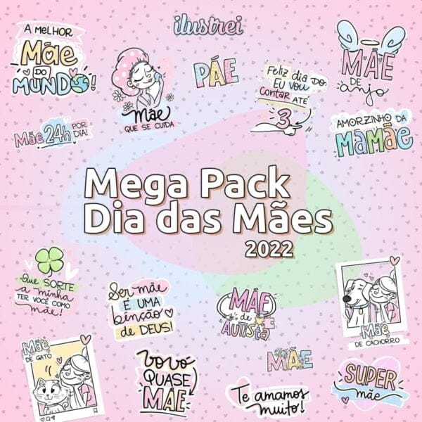 Mega Pack Dia Das Mães Flork Caneca Frases Sacolinha Bottons