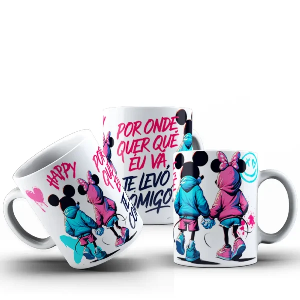 Mickey e Minnie Romance Arquivos para Canecas Personalizadas