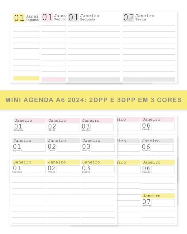 Mini Agenda A6 - Arquivo Digital