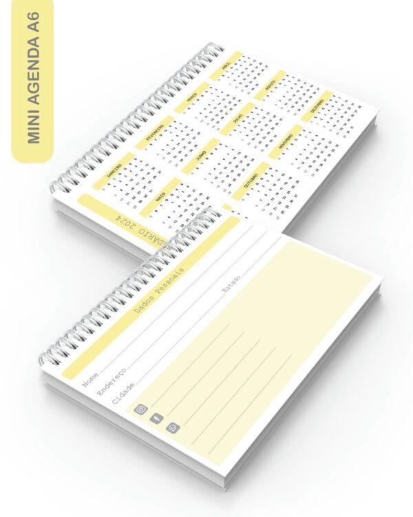 Mini Agenda A6 - Arquivo Digital