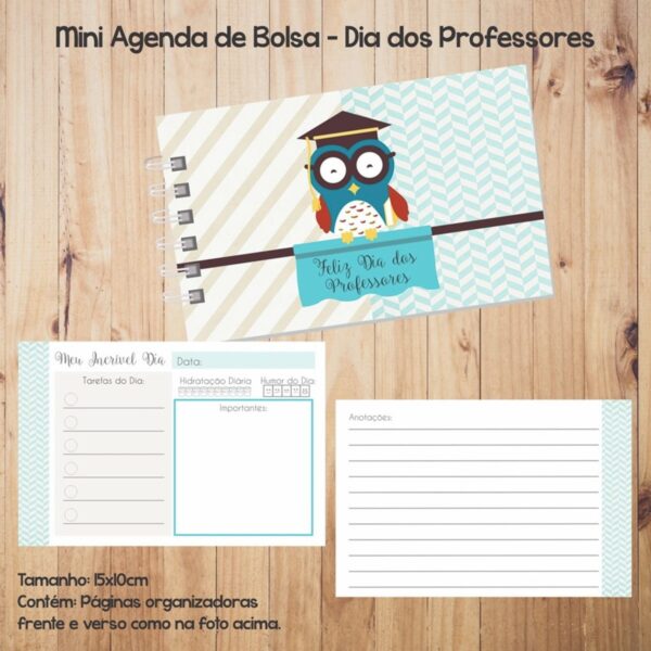 Mini Agenda de Bolsa Dia dos Professores - Arq. Digital