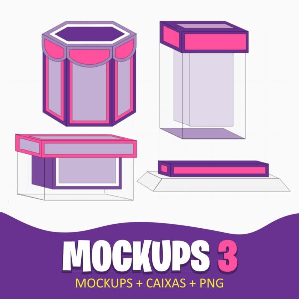 Mockups Caixas Papelaria Festas 3 - Arquivo Digital