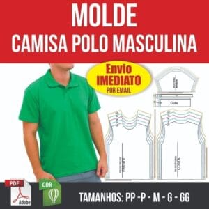Molde Camisa Polo Masculina Camiseta Modelagem Pdf Corel