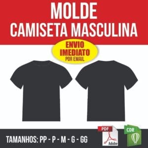 Molde Camiseta Básica Masculina - Tamanho Pp Ao Gg
