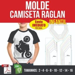 Molde Modelagem Camiseta Infantil Raglan Arquivo Pdf E Corel