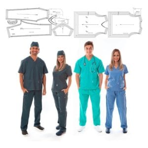 Molde Scrub Roupa Privativa Masc e Fem Arquivo PDF e CDR