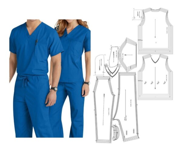 Molde Scrub Roupa Privativa Masc E Fem Arquivo Pdf E Cdr