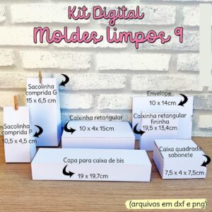 moldes limpos caixinhas arquivo digital kit digital moldes limpos