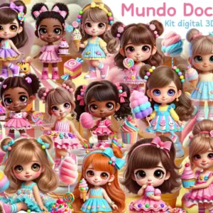 Mundo Doce Kit Digital Png Para Scrapbooking E Paperaria 2