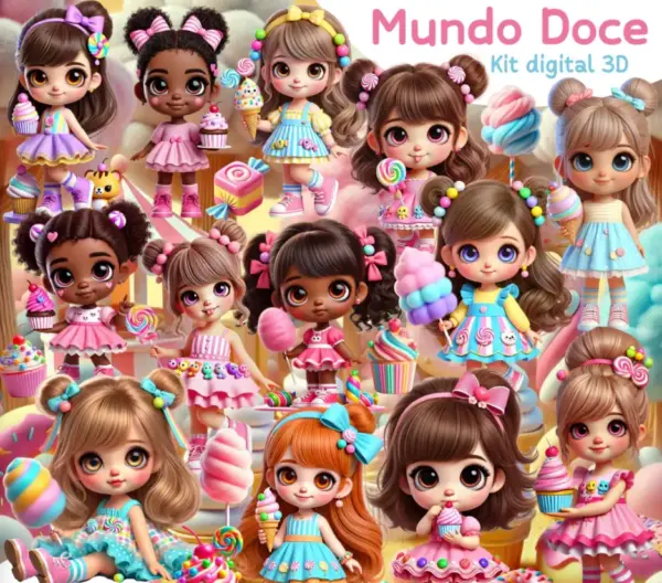 Mundo Doce Kit Digital Png Para Scrapbooking E Paperaria 2