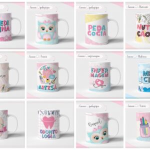 pack 12 canecas profissoes arte digital pack artes sublimacao canecas