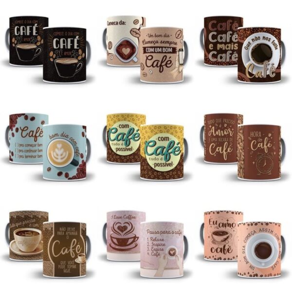 Pack 14 Artes Caneca Cafe Em Png E Cdr Editavies No Corel 10