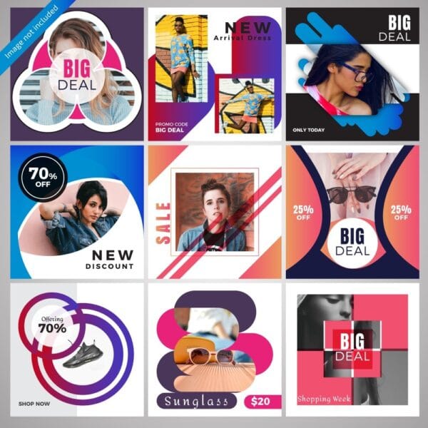 Pack +1k Post Templates Social Media Vetorizados Em Corel