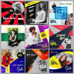 Pack +1k Post Templates Social Media Vetorizados Em Corel