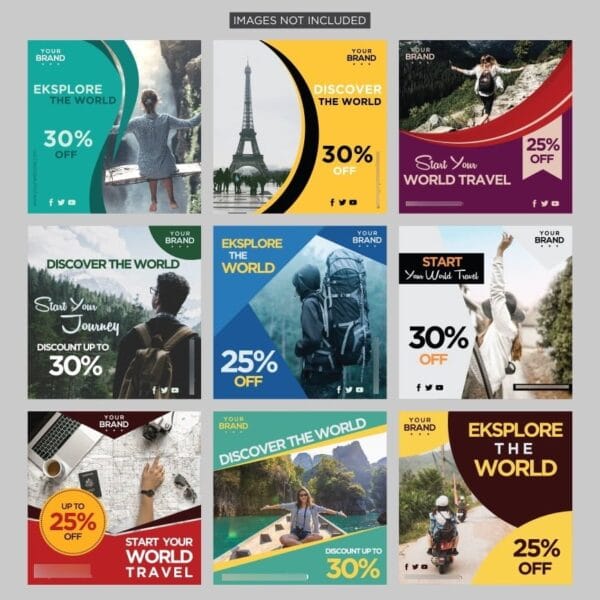 Pack +1k Post Templates Social Media Vetorizados Em Corel