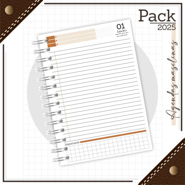 Pack 2025 - Agendas Masculinas - Arquivo Digital - Imagem 2