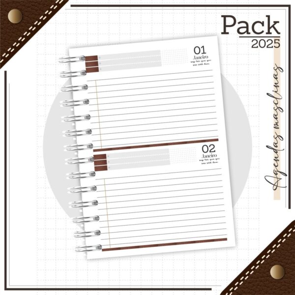 Pack 2025 - Agendas Masculinas - Arquivo Digital - Imagem 3