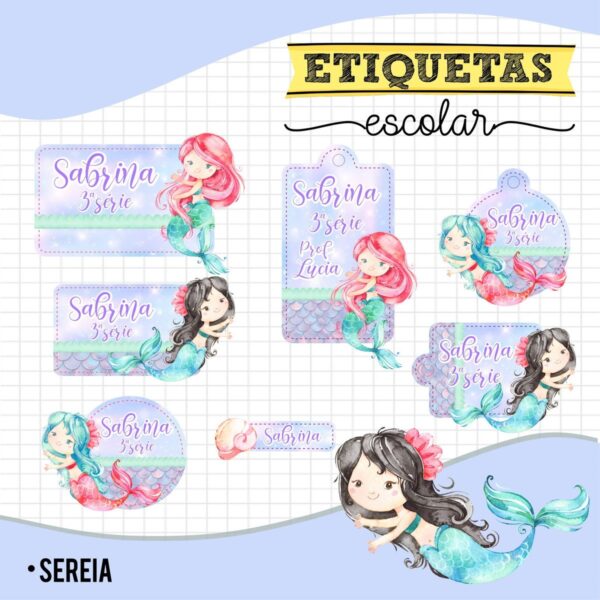 Pack 22 Etiquetas Escolares - Arquivo Digital - Imagem 3