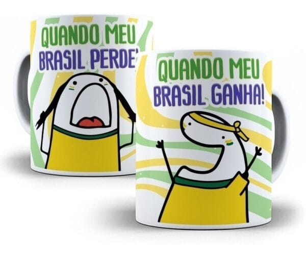 Pack 9 Artes Caneca Flork Torcedor Brasil Copa Qatar 2022