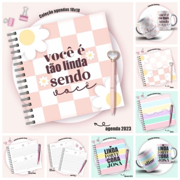 Pack Agendas 18x18 Frases - Arquivo Digital