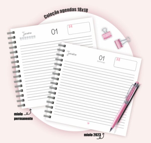 Pack Agendas 18x18 Frases - Arquivo Digital
