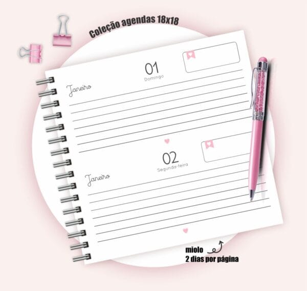 Pack Agendas 18x18 Frases - Arquivo Digital