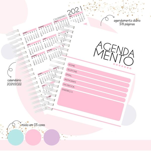 Pack Agendas Agendamentos Femininos - Arquivo Digital - Imagem 2