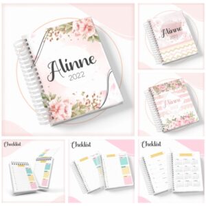 pack agendas checklist feminina arquivo digital papel e scrapbook 1