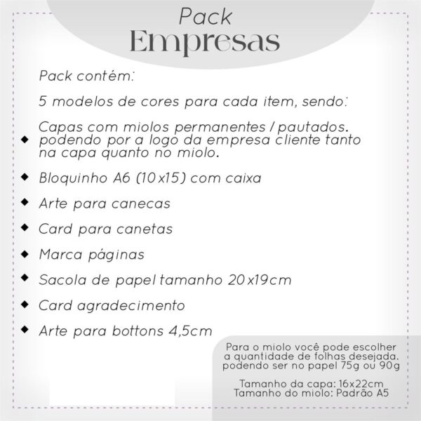 Pack Agendas Empresas - Arquivos Encadernação - Imagem 5