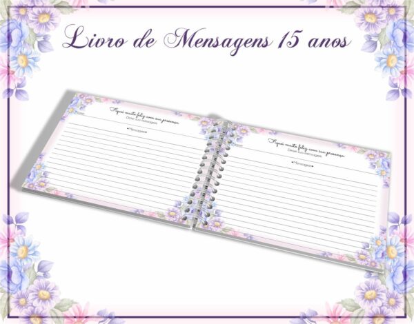 Pack Álbum e Livro Mensagens 15 anos - Arquivo Digital