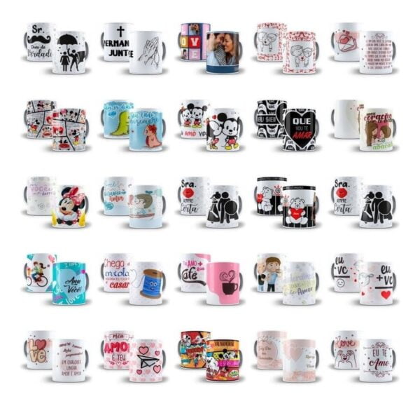 Pack Artes Caneca Dia Dos Namorados +500 Arquivos Sublimação