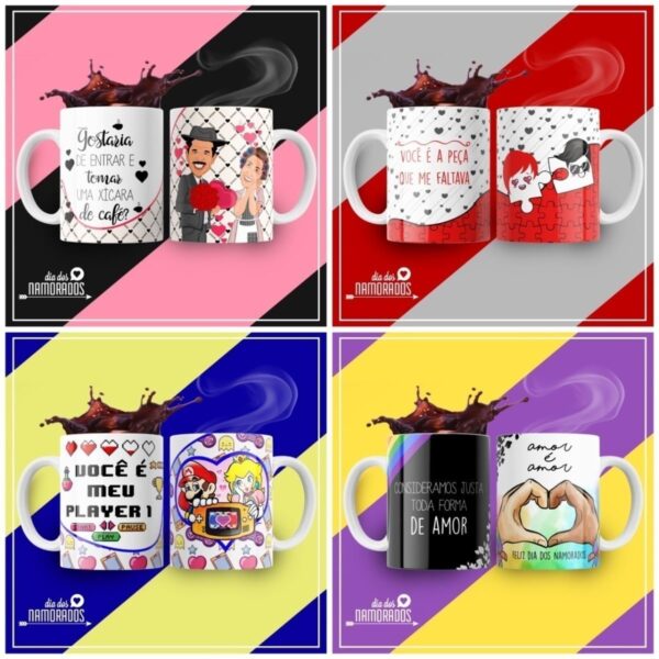 Pack Artes Caneca Dia Dos Namorados +500 Arquivos Sublimação