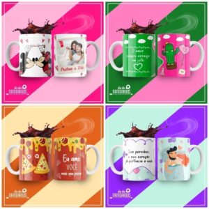 Pack Artes Caneca Dia Dos Namorados +500 Arquivos Sublimação