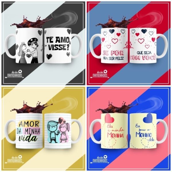 Pack Artes Caneca Dia Dos Namorados +500 Arquivos Sublimação