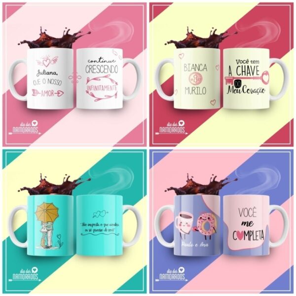 Pack Artes Caneca Dia Dos Namorados +500 Arquivos Sublimação