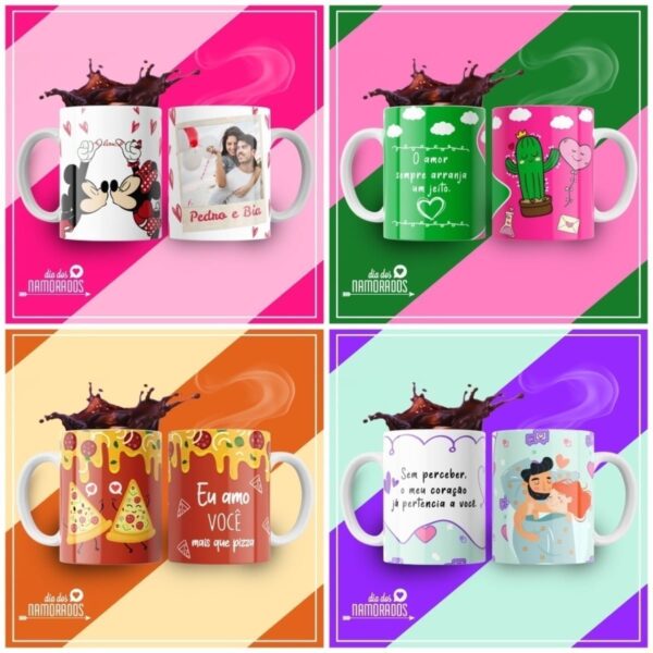 Pack Artes Caneca Dia Dos Namorados +500 Arquivos Sublimação