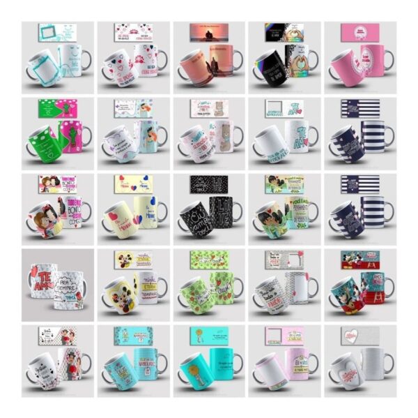 Pack Artes Caneca Dia Dos Namorados +500 Arquivos Sublimação